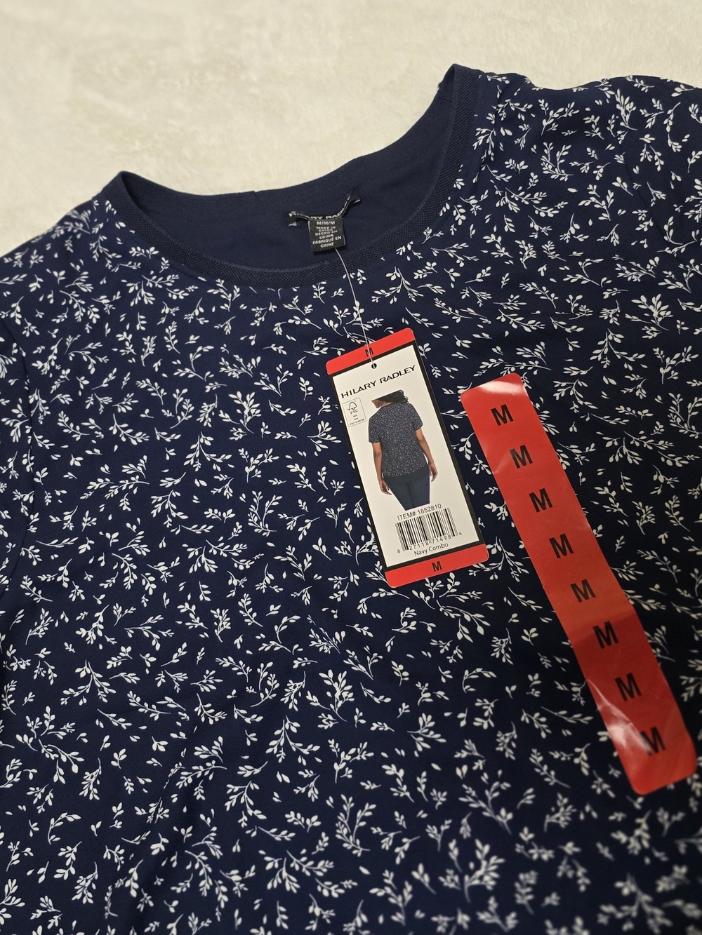 Hilary Radley Navy Floral Print Men’s Shirt - Medium